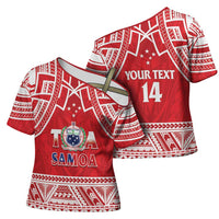 Samoa Rugby Custom Cross Shoulder Shirt Toa Samoa Pacific Sporty Red - Polynesian Pride
