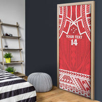 Samoa Rugby Custom Door Cover Toa Samoa Pacific Sporty Red - Polynesian Pride
