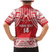 Samoa Rugby Custom Family Matching Mermaid Dress and Hawaiian Shirt Toa Samoa Pacific Sporty Red LT14 - Polynesian Pride