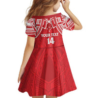 Samoa Rugby Custom Family Matching Mermaid Dress and Hawaiian Shirt Toa Samoa Pacific Sporty Red LT14 - Polynesian Pride