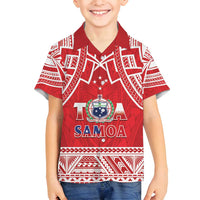 Samoa Rugby Custom Family Matching Tank Maxi Dress and Hawaiian Shirt Toa Samoa Pacific Sporty Red - Polynesian Pride