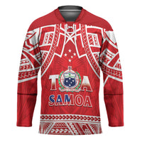 Samoa Rugby Custom Hockey Jersey Toa Samoa Pacific Sporty Red LT14 Unisex Red - Polynesian Pride