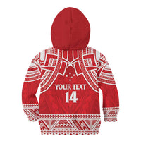 Samoa Rugby Custom Kid Hoodie Toa Samoa Pacific Sporty Red LT14 - Polynesian Pride