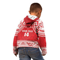 Samoa Rugby Custom Kid Hoodie Toa Samoa Pacific Sporty Red LT14 - Polynesian Pride