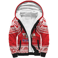 Samoa Rugby Custom Sherpa Hoodie Toa Samoa Pacific Sporty Red LT14 Unisex Red - Polynesian Pride