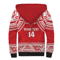 Samoa Rugby Custom Sherpa Hoodie Toa Samoa Pacific Sporty Red LT14 - Polynesian Pride