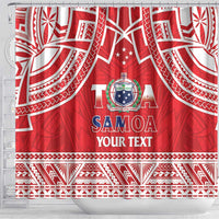 Samoa Rugby Custom Shower Curtain Toa Samoa Pacific Sporty Red - Polynesian Pride