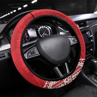Samoa Rugby Steering Wheel Cover Toa Samoa Pacific Sporty Red LT14 Universal Fit Red - Polynesian Pride