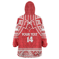 Samoa Rugby Custom Wearable Blanket Hoodie Toa Samoa Pacific Sporty Red LT14 - Polynesian Pride