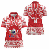 Samoa Rugby Custom Women Polo Shirt Toa Samoa Pacific Sporty Red - Polynesian Pride