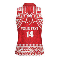 Samoa Rugby Custom Women Sleeveless Polo Shirt Toa Samoa Pacific Sporty Red - Polynesian Pride