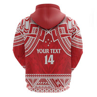 Samoa Rugby Custom Zip Hoodie Toa Samoa Pacific Sporty Red LT14 - Polynesian Pride