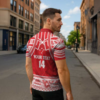 Samoa Rugby Custom Zipper Polo Shirt Toa Samoa Pacific Sporty Red - Polynesian Pride
