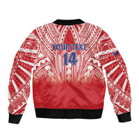 Toa Samoa Rugby Custom Bomber Jacket Samoa mo Samoa Polynesian Pacific Red LT14 - Polynesian Pride