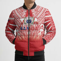 Toa Samoa Rugby Custom Bomber Puffer Jacket Samoa mo Samoa Polynesian Pacific Red - Polynesian Pride