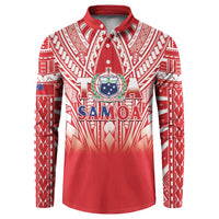 Toa Samoa Rugby Custom Button Sweatshirt Samoa mo Samoa Polynesian Pacific Red - Polynesian Pride