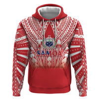 Toa Samoa Rugby Custom Hoodie Samoa mo Samoa Polynesian Pacific Red LT14 Pullover Hoodie Red - Polynesian Pride