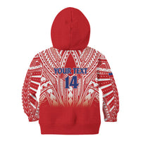 Toa Samoa Rugby Custom Kid Hoodie Samoa mo Samoa Polynesian Pacific Red LT14 - Polynesian Pride