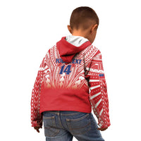 Toa Samoa Rugby Custom Kid Hoodie Samoa mo Samoa Polynesian Pacific Red LT14 - Polynesian Pride