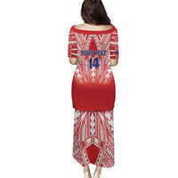 Toa Samoa Rugby Custom Puletasi Samoa mo Samoa Polynesian Pacific Red - Polynesian Pride