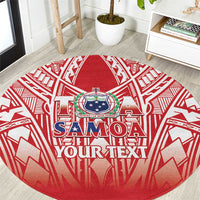 Toa Samoa Rugby Custom Round Carpet Samoa mo Samoa Polynesian Pacific Red - Polynesian Pride