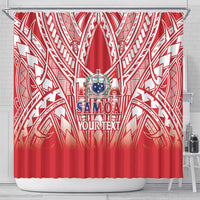 Toa Samoa Rugby Custom Shower Curtain Samoa mo Samoa Polynesian Pacific Red - Polynesian Pride