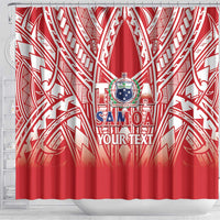 Toa Samoa Rugby Custom Shower Curtain Samoa mo Samoa Polynesian Pacific Red - Polynesian Pride