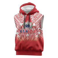 Toa Samoa Rugby Custom Sleeveless Hoodie Samoa mo Samoa Polynesian Pacific Red LT14 Red - Polynesian Pride