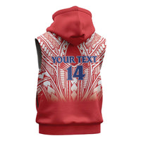 Toa Samoa Rugby Custom Sleeveless Hoodie Samoa mo Samoa Polynesian Pacific Red LT14 - Polynesian Pride