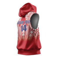 Toa Samoa Rugby Custom Sleeveless Hoodie Samoa mo Samoa Polynesian Pacific Red LT14 - Polynesian Pride