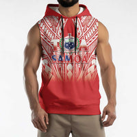 Toa Samoa Rugby Custom Sleeveless Hoodie Samoa mo Samoa Polynesian Pacific Red LT14 - Polynesian Pride