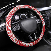 Toa Samoa Rugby Steering Wheel Cover Samoa mo Samoa Polynesian Pacific Red LT14 Universal Fit Red - Polynesian Pride