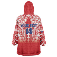 Toa Samoa Rugby Custom Wearable Blanket Hoodie Samoa mo Samoa Polynesian Pacific Red LT14 - Polynesian Pride