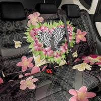 Polynesia Valentine's Day Back Car Seat Cover Hammerhead Shark Plumeria With Polynesian Pattern