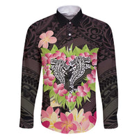 Polynesia Valentine's Day Family Matching Puletasi and Hawaiian Shirt Hammerhead Shark Plumeria With Polynesian Pattern