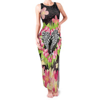 Polynesia Valentine's Day Family Matching Tank Maxi Dress and Hawaiian Shirt Hammerhead Shark Plumeria With Polynesian Pattern