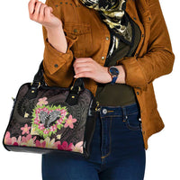 Polynesia Valentine's Day Shoulder Handbag Hammerhead Shark Plumeria With Polynesian Pattern