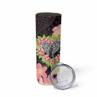 Polynesia Valentine's Day Skinny Tumbler Hammerhead Shark Plumeria With Polynesian Pattern