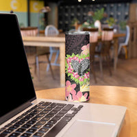 Polynesia Valentine's Day Skinny Tumbler Hammerhead Shark Plumeria With Polynesian Pattern