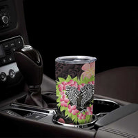 Polynesia Valentine's Day Tumbler Cup Hammerhead Shark Plumeria With Polynesian Pattern