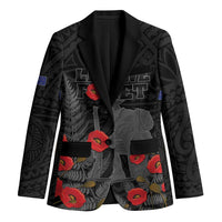 Personalised New Zealand ANZAC Day Blazer Lest We Forget Soldier Memorial LT15 Unisex Black - Polynesian Pride