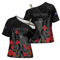 Personalised New Zealand ANZAC Day Cross Shoulder Shirt Lest We Forget Soldier Memorial LT15 - Polynesian Pride