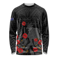 Personalised New Zealand ANZAC Day Long Sleeve Shirt Lest We Forget Soldier Memorial