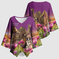 ANZAC Day Kimono Sleeve Blouse Lest We Forget The Animals Of War LT15 - Polynesian Pride
