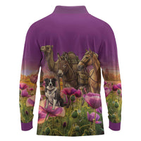 ANZAC Day Long Sleeve Polo Shirt Lest We Forget The Animals Of War LT15 - Polynesian Pride