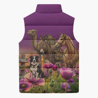 ANZAC Day Sleeveless Puffer Jacket Lest We Forget The Animals Of War LT15 - Polynesian Pride