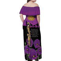 ANZAC Soldier and War Animals Family Matching Off Shoulder Maxi Dress and Hawaiian Shirt We Will Remember Them LT15 - Polynesian Pride