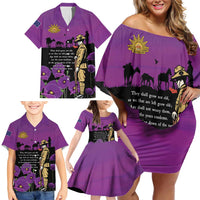 ANZAC Soldier and War Animals Family Matching Off Shoulder Short Dress and Hawaiian Shirt We Will Remember Them LT15 - Polynesian Pride