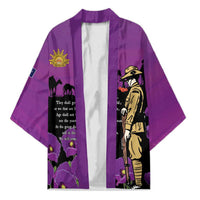 ANZAC Soldier and War Animals Kimono We Will Remember Them LT15 Unisex Purple - Polynesian Pride