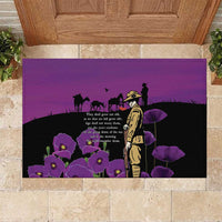 ANZAC Soldier and War Animals Rubber Doormat We Will Remember Them